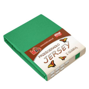 Prześcieradło jersey z gumką 180x200 zielone trawiaste 049 grube 150g/m2 KA