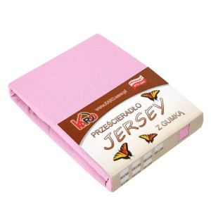 Prześcieradło jersey z gumką   70x140 różowe jasne 018 grube 150g/m2 KARO