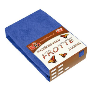 Prześcieradło frotte z gumką  80x160 szafirowe 029 grube 200g/m2 KARO