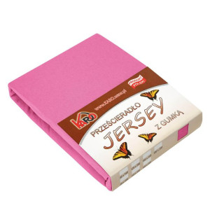 Prześcieradło jersey z gumką   80x160 amarantowe 021 grube 150g/m2 KARO