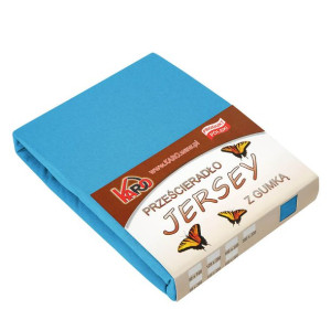 Prześcieradło jersey z gumką 160x200 turkusowe 080 grube 150g/m2 KARO