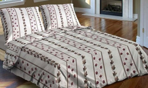 Pościel z kory 140x200 R116/1 bluszcz  guziki 100% bawełna gruba
