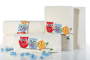 Ręcznik dziecięcy 50x90 Baby 15 Sowy kolorowe 02 różowy 450 g/m2 Eurofirany