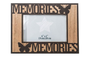 Ramka na zdjęcia 17x2x22 Home 02 drewniana naturalna Memories motylek Eurof