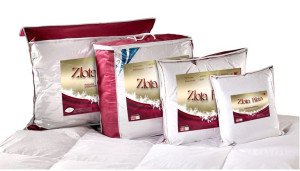 Poduszka puchowa 70x80 Złota Biza 1000g biała naturalny wsad 100% bawełna I