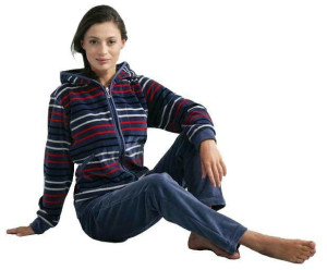 Dres damski długi 341 welurowy 3XL indygo w paski Luna
