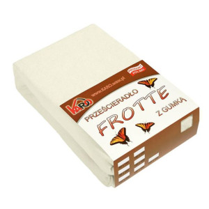 Prześcieradło frotte z gumką 200x200 ekri 002 grube 200g/m2 KARO