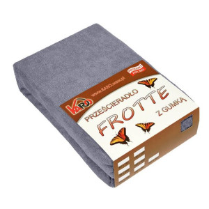 Prześcieradło frotte z gumką 200x200 grafitowe 070 grube 200g/m2 KARO
