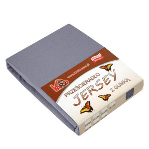 Prześcieradło jersey z gumką 220x240 grafitowe 070 grube 150g/m2 KARO