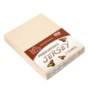 Prześcieradło jersey z gumką 220x240 beżowe jasne 008 grube 150g/m2 KARO