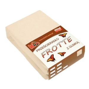 Prześcieradło frotte z gumką 200x200 beżowe jasne 008 grube 200g/m2 KARO