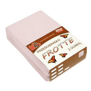 Prześcieradło frotte z gumką 90x200 różowe pudrowe 064 grube 200g/m2 KARO