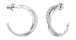SWAROVSKI - Kolczyki Twist Mini Hoop White