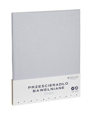Prześcieradło bawełniane 220x200 szare jednobarwne Simply