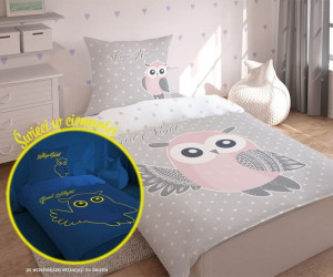 Pościel świecąca w ciemności 160x200 Sowa sówka sowy gwiazdy gwiazdki Sleep
