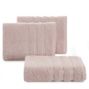 Ręcznik Jade 50x90 pudrowy frotte 500g/m2 bawełniany bordiura w delikatne p