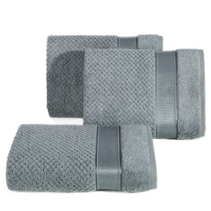 Ręcznik Milan 70x140 stalowy frotte 500g/m2 bawełniany z bordiurą przetykan