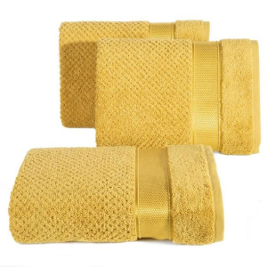 Ręcznik Milan 50x90 musztardowy frotte 500g/m2 bawełniany z bordiurą przety