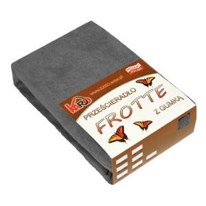 Prześcieradło frotte z gumką  80x160 antracytowe 072 grube 200g/m2 KARO