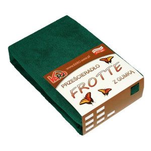 Prześcieradło frotte z gumką 90x200 zielone butelkowe 074 grube 200g/m2 KAR
