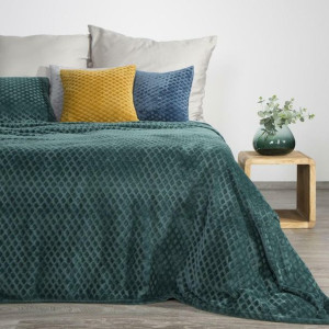 Koc narzuta z mikrofibry 150x200 zielony ciemny Bela