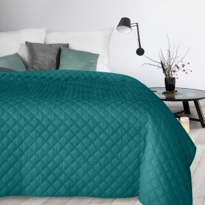 Narzuta dekoracyjna na fotel 70x160 Alara 3 turkusowa ciemna wzór geometryc