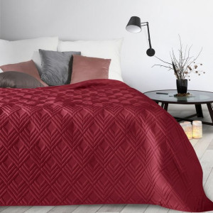 Narzuta dekoracyjna 200x220 Alara 1 bordowa wzór geometryczny