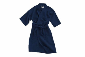 Szlafrok gofrowany granatowy S/M bawełniany Kimono Gofer