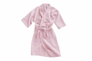 Szlafrok gofrowany pudrowy XXL bawełniany Kimono Gofer