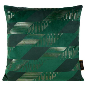 Poszewka dekoracyjna 45x45 Blink 4B zielona ciemna geometria welurowa Eurof