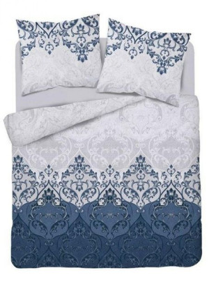 Pościel satynowa 160x200 3536 A Glamour granatowa szara ornamenty orientaln