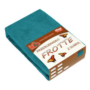 Prześcieradło frotte z gumką 220x240 turkusowe morskie 048 grube 200g/m2 KA