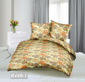 Poszewka z kory 70x80 R440/1 kwiaty beżowa zapinana na guziki 100% bawełna