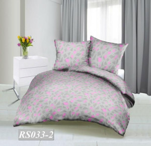 Poszewka z kory 70x80 RS033/2 geometria różowa zapinana na guziki 100% bawe