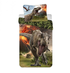 Pościel bawełniana 140x200 Park Jurajski dinozaur wulkan 6762 Jurassic Park