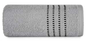 Ręcznik 30x50 Fiore stalowy 500g/m2 frotte ozdobiony bordiurą w postaci cie