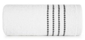 Ręcznik 50x90 Fiore biały 500g/m2 frotte ozdobiony bordiurą w postaci cienk