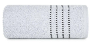 Ręcznik 70x140 Fiore srebrny 500g/m2 frotte ozdobiony bordiurą w postaci ci