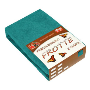 Prześcieradło frotte z gumką 160x220 turkusowe ciemne 016 grube 200g/m2 KAR