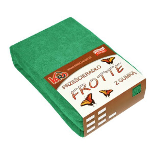 Prześcieradło frotte z gumką 200x200 zielone trawiaste 049 grube 200g/m2 KA