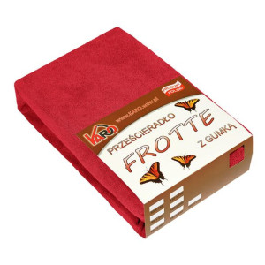 Prześcieradło frotte z gumką 200x200 czerwone 024 grube 200g/m2 KARO