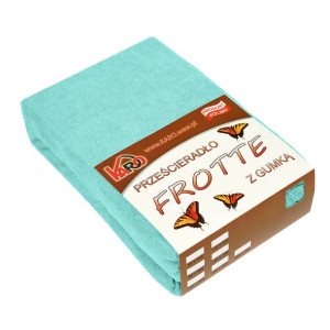 Prześcieradło frotte z gumką 220x240 miętowe 054 grube 200g/m2 KARO