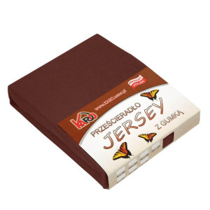 Prześcieradło jersey z gumką  80x200 czekoladowe 042 grube 150g/m2 KARO