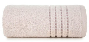 Ręcznik 30x50 Fiore różowy jasny 500g/m2 frotte ozdobiony bordiurą w postac