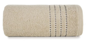 Ręcznik 30x50 Fiore beżowy 500g/m2 frotte ozdobiony bordiurą w postaci cien