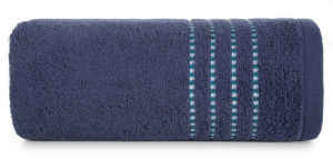 Ręcznik 30x50 Fiore granatowy 500g/m2 frotte ozdobiony bordiurą w postaci c