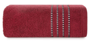 Ręcznik 70x140 Fiore czerwony 500g/m2 frotte ozdobiony bordiurą w postaci c
