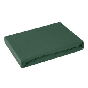 Prześcieradło jersey z gumką 220x200 zielone ciemne na wysoki materac 30 cm