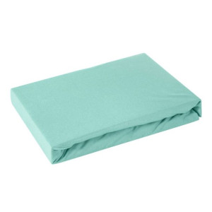 Prześcieradło jersey z gumką 160x200 miętowe na wysoki materac 30 cm 125 g/