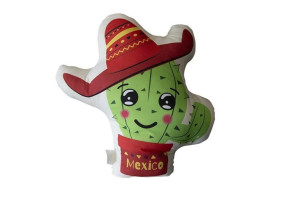 Poduszka przytulanka 40x40 D-104 Kaktus Kapelusz czerwony Mexico kształtka